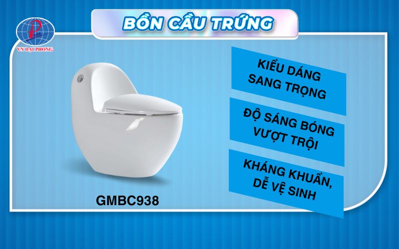 Bồn cầu trứng Gama GMBC938 trắng cao cấp