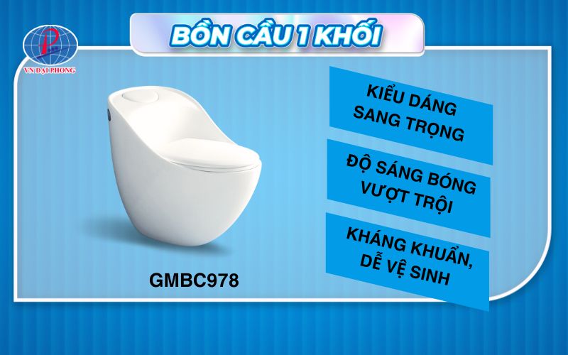 Bồn cầu trứng Gama GMBC978 kiểu tròn bệ rộng