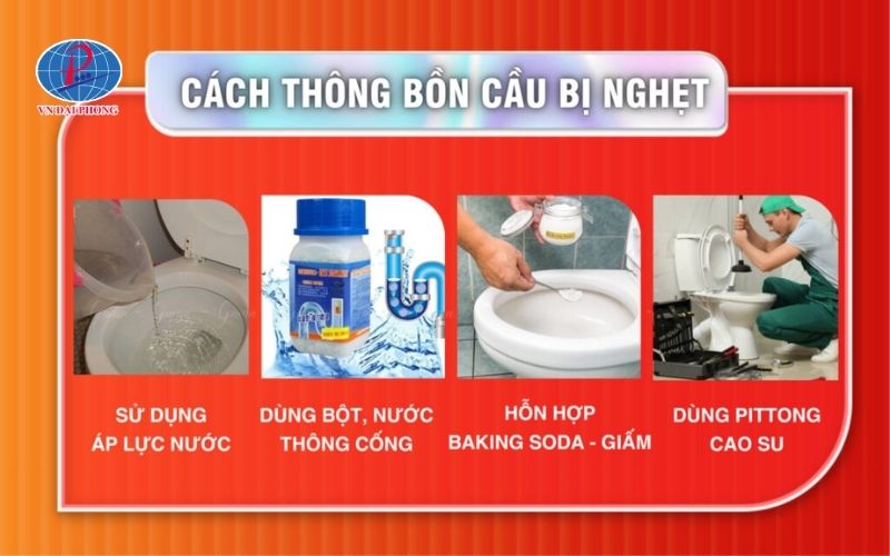 Cách xử lý bồn cầu bị nghẹt tại nhà đơn giản