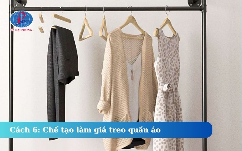 Cách 6: Chế tạo ống nhựa uPVC làm giá treo quần áo