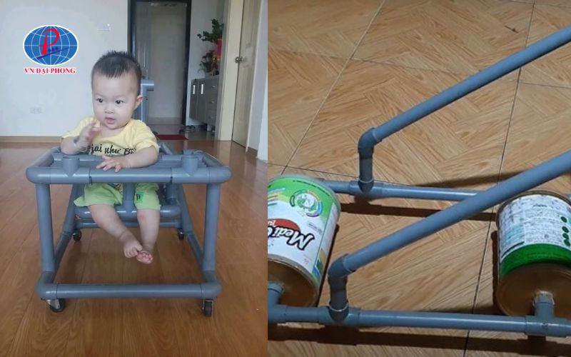 Cách 4: Làm xe trượt cho bé