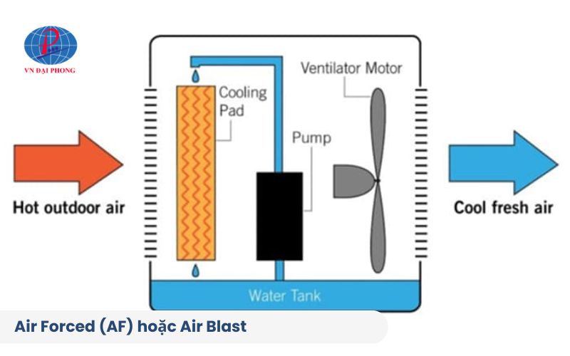 Làm mát máy biến áp khô bằng Air Forced (AF) hoặc Air Blast