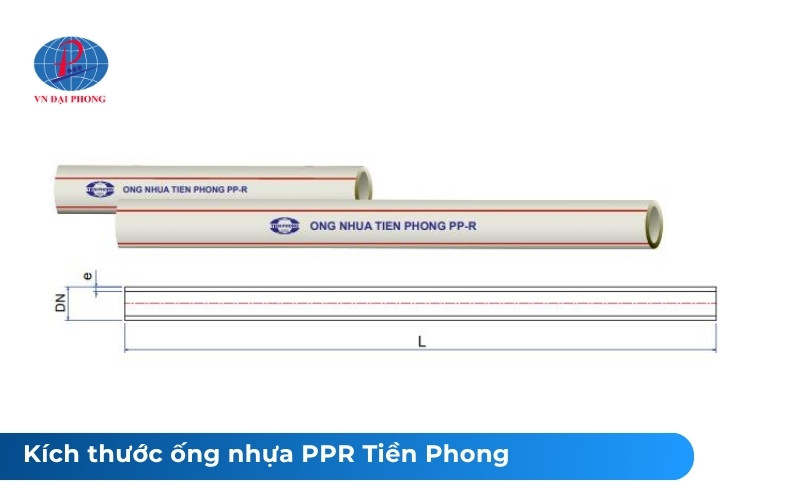 Kích thước và thông số kỹ thuật ống nước chịu nhiệt PPR Tiền Phong