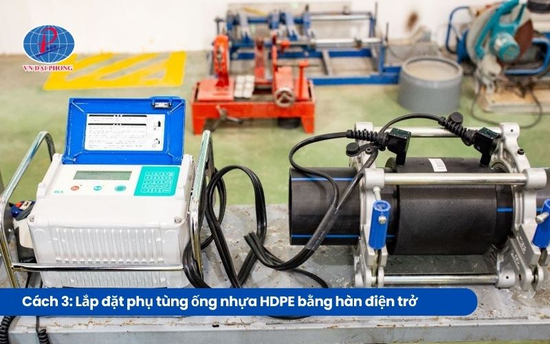 Cách 3: Hướng dẫn lắp đặt phụ tùng ống nhựa HDPE bằng hàn điện trở