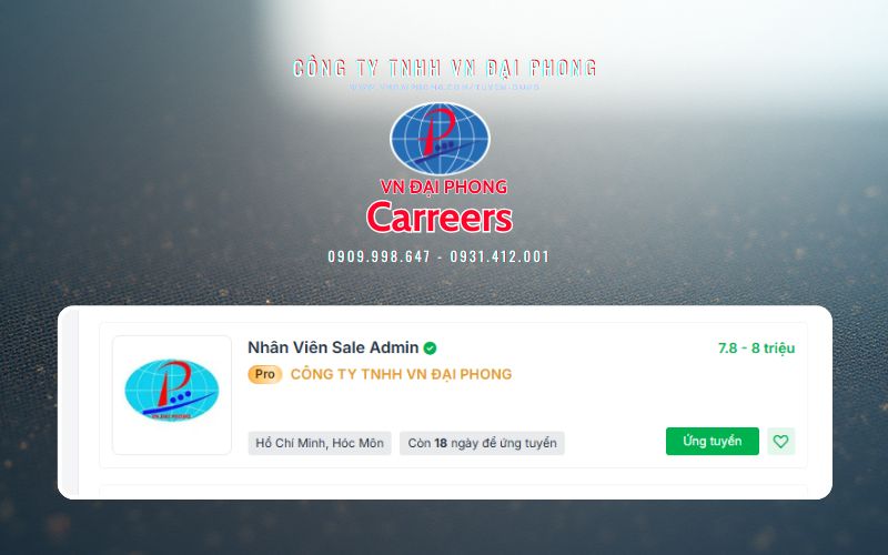 Giới thiệu về vị trí Nhân viên Sale Admin